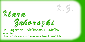 klara zahorszki business card